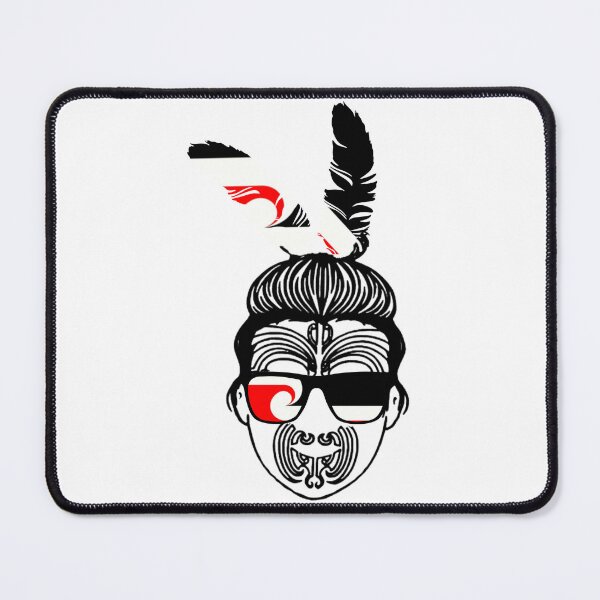 Item preview, NZ Maori Warrior Messy Bun Tino Rangatiratanga Flag designed and sold by CultDigHoriz.
