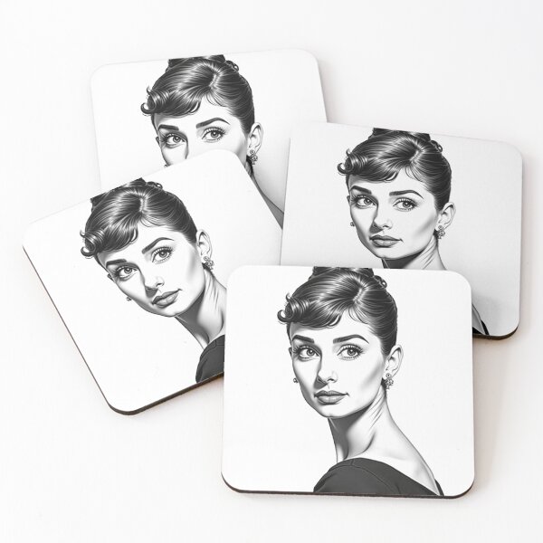 Item preview, Black and white art, beautiful Audrey Hepburn portrait, home decor. designed and sold by nicnacc.