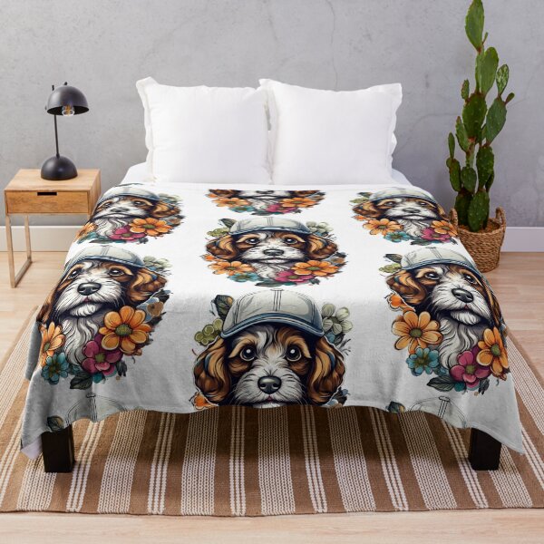 Item preview, Dog Flowers Vintage Design designed and sold by Azrou shop.