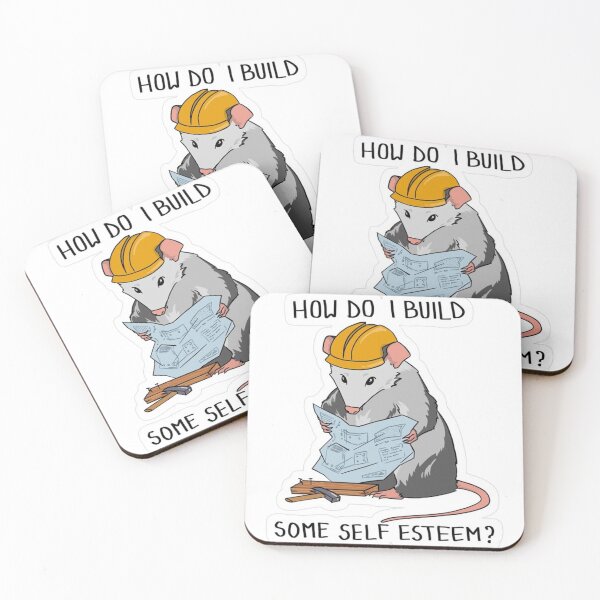 Item preview, Opossum Sticker - How to Build Some Self-Esteem designed and sold by JossDesign15.