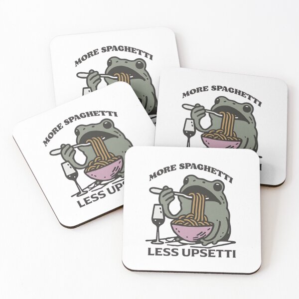 Item preview, Frog Sticker - More Spaghetti, Less Upsetti designed and sold by JossDesign15.