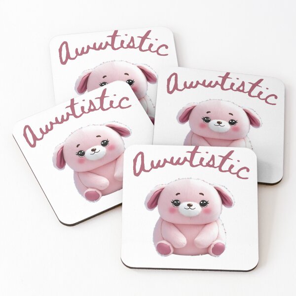 Item preview, Awwtistic - Cute Plush Bunny-Bear - Neurodivergent Pride designed and sold by Dopamine Daydream.