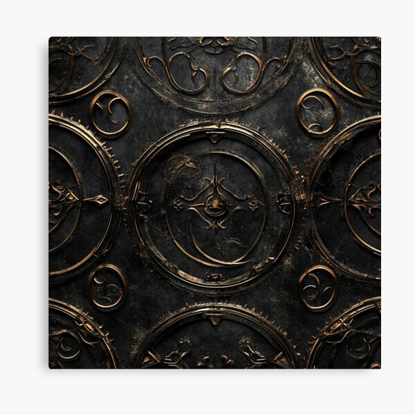 Aperçu de l'œuvre Steampunk Onyx Motif Grunge Métal Doré créée et vendue par GrinGalore.