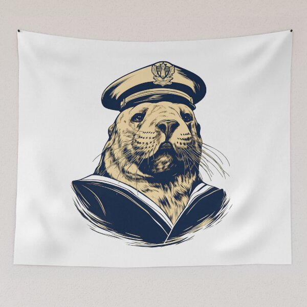 Item preview, seal captain sailor seal designed and sold by DerSenat.