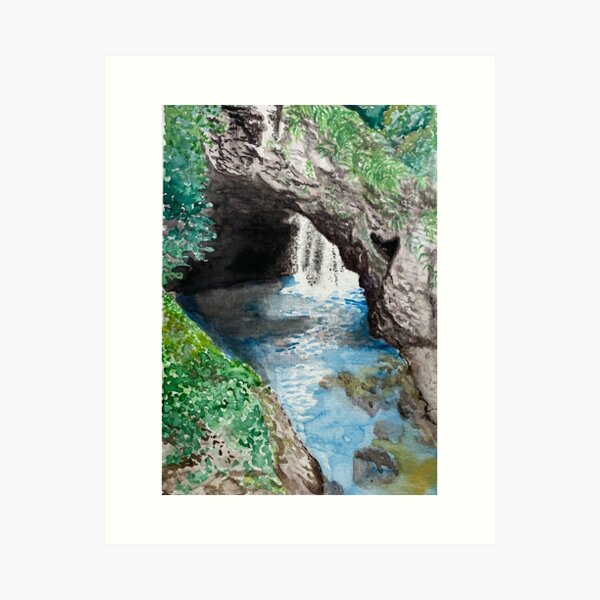 Item preview, Watercolour of the Natural Bridge  designed and sold by HannahmStewartt.