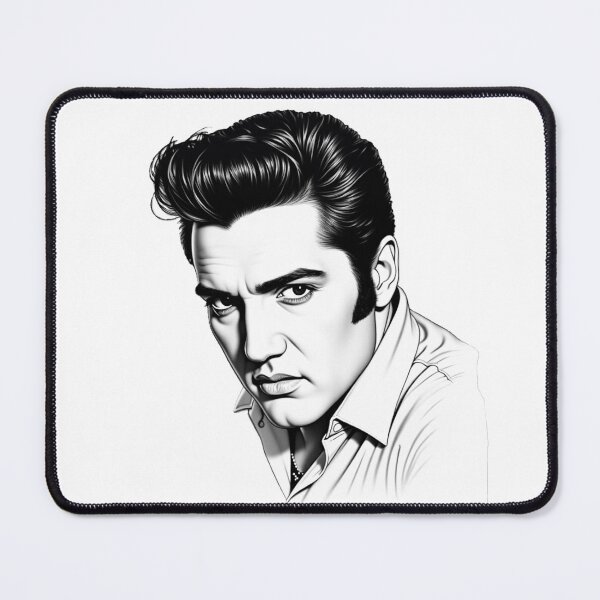 Item preview, Black and white art, beautiful Elvis portrait, home decor. designed and sold by nicnacc.
