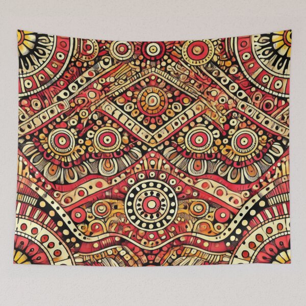 Item preview, Radiance of Red and Yellow Bandhani designed and sold by BobArtGallery.