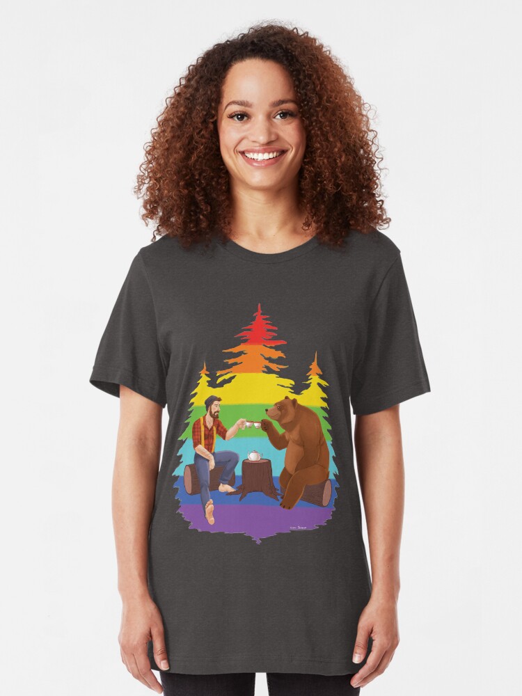 Alternate view of Gentleman's Tea - Pride Edition Slim Fit T-Shirt