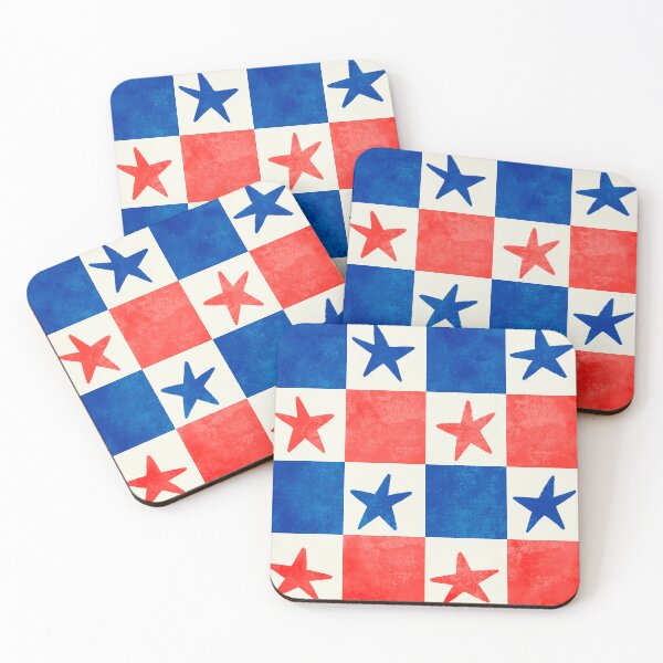 Item preview, Red, white and blue checkerboard and stars designed and sold by SJAPhoto.