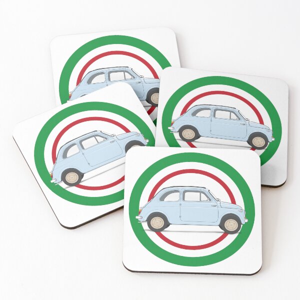 Item preview, The classic FIAT Nuova 500 in the colour "Celeste Crociera" designed and sold by BetterGraphics.