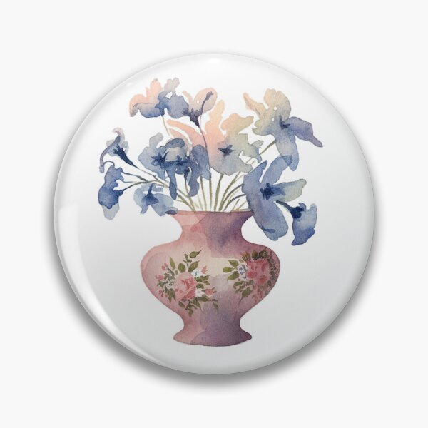 Item preview,   "Ornate Vase with Blue and White Flowers Watercolor Art" designed and sold by AnimalAirtistry.
