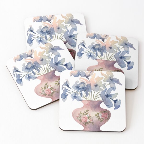 Item preview,   "Ornate Vase with Blue and White Flowers Watercolor Art" designed and sold by AnimalAirtistry.