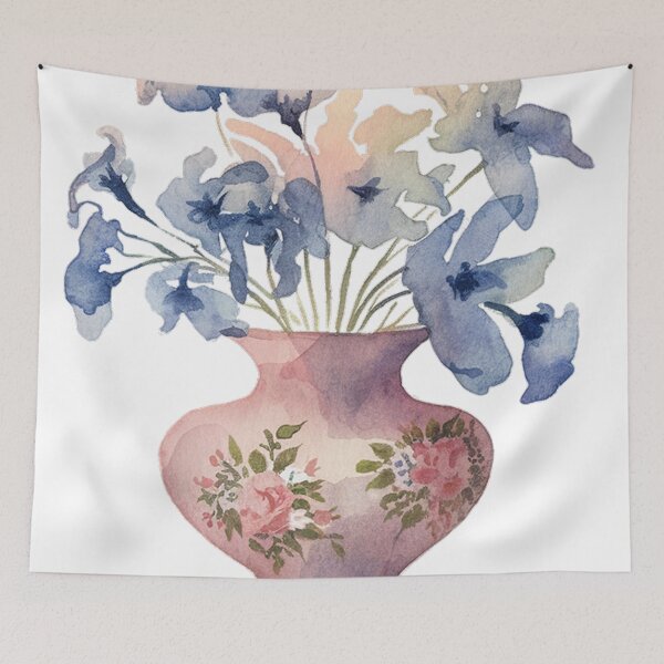 Item preview,   "Ornate Vase with Blue and White Flowers Watercolor Art" designed and sold by AnimalAirtistry.