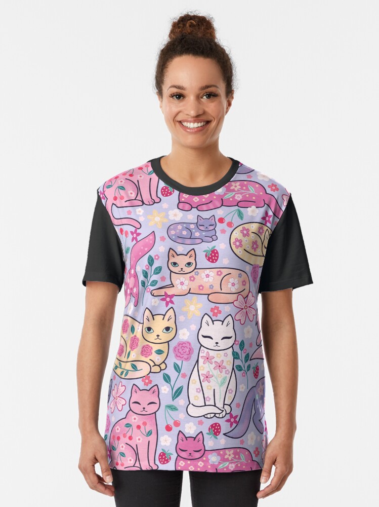 Thumbnail 2 of 5, Graphic T-Shirt, Cat Cuties designed and sold by CarlyWatts.