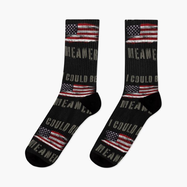 Item preview, I Could Be Meaner Funny Distressed Vintage American Flag Design designed and sold by Run to Creations.