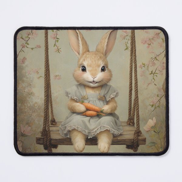 Item preview, Vintage Cute Bunny rabbit with carrots designed and sold by Monika Howarth.