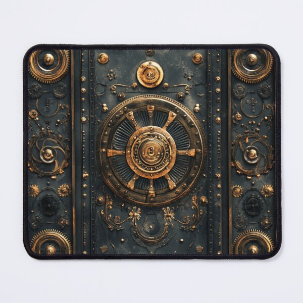 Item preview, Steampunk Cog Gear Grungy Onyx Bronze Metal Pattern designed and sold by GrinGalore.