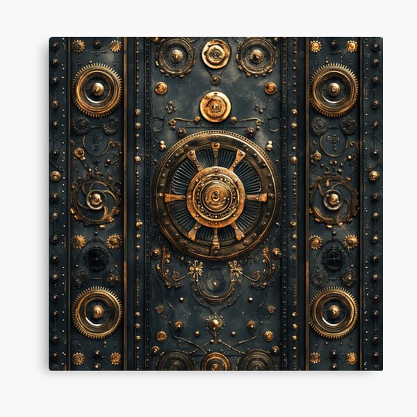 Aperçu de l'œuvre Engrenage Steampunk Grunge Onyx Bronze Metal Pattern créée et vendue par GrinGalore.