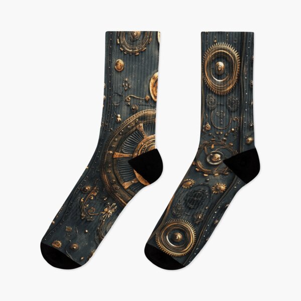 Item preview, Steampunk Cog Gear Grungy Onyx Bronze Metal Pattern  designed and sold by GrinGalore.