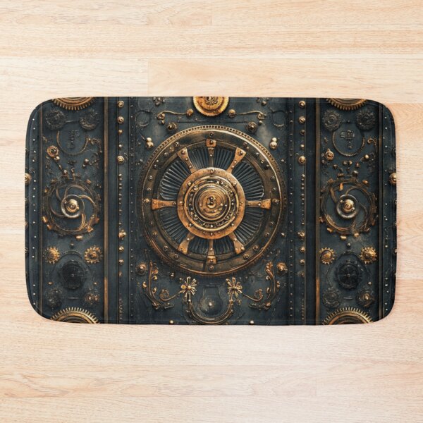 Item preview, Steampunk Cog Gear Grungy Onyx Bronze Metal Pattern  designed and sold by GrinGalore.