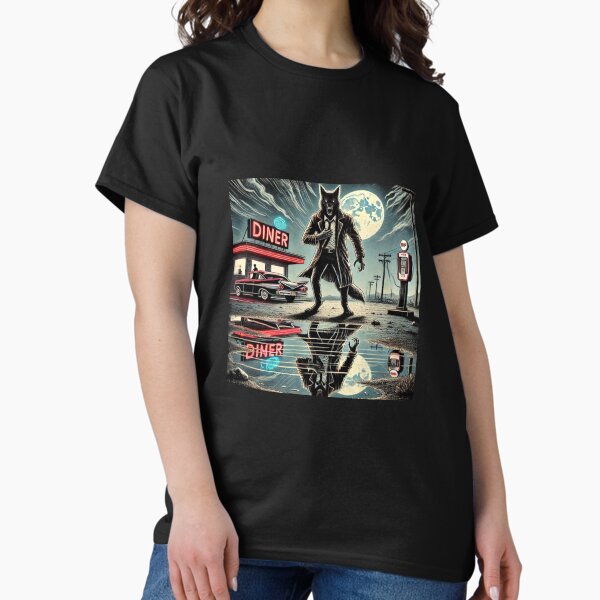 Item preview, Skinwalker Noir - Full Moon Diner Night - Cryptid Art designed and sold by CryptidNoir.