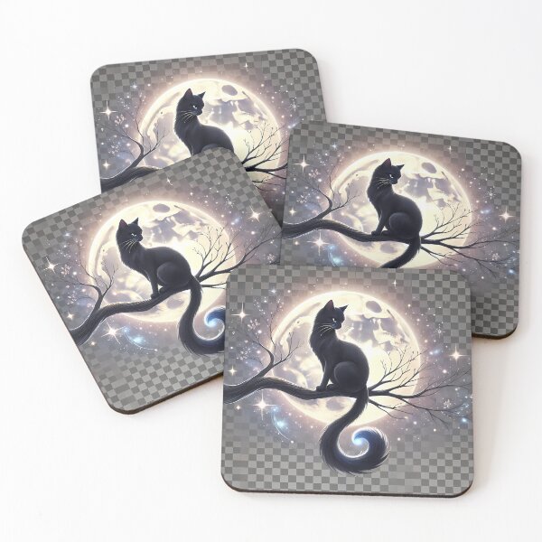Item preview, Moonlit Cat Silhouette designed and sold by Divine Lens Art.
