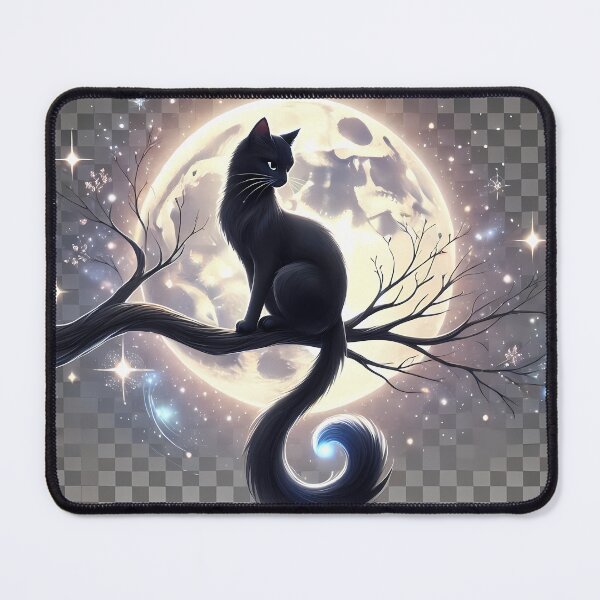 Item preview, Moonlit Cat Silhouette designed and sold by Divine Lens Art.