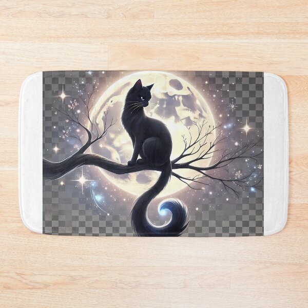 Item preview, Moonlit Cat Silhouette designed and sold by Divine Lens Art.