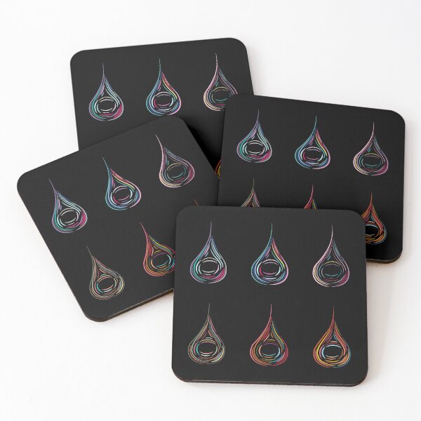 Item preview, Six Droplets - Muted Colours, Dark Background designed and sold by Onyx Swan Art.