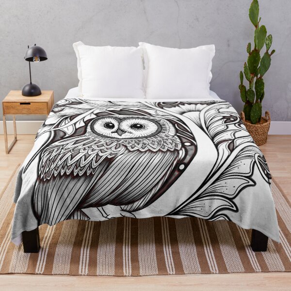 Item preview, Wise Owl with Intricate Floral Patterns – Mystical Zentangle Art designed and sold by DianaZenArt.