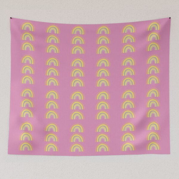 Item preview, Trio of Pastel Rainbows in Serene Pink Sky designed and sold by elliebart.