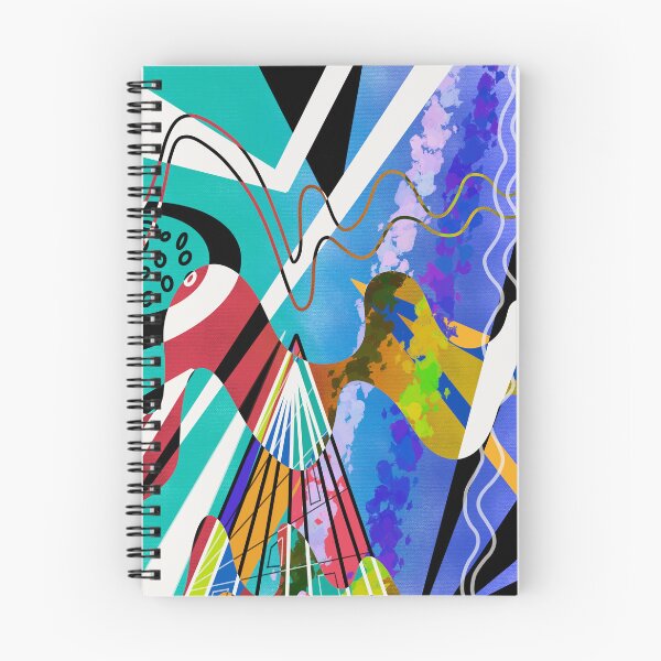 Item preview, Blue Wave and Wiggles Abstract Retro Artwork designed and sold by elliebart.