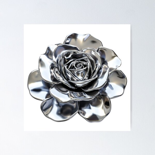 Item preview, silver metal rose designed and sold by DragonflyLP.