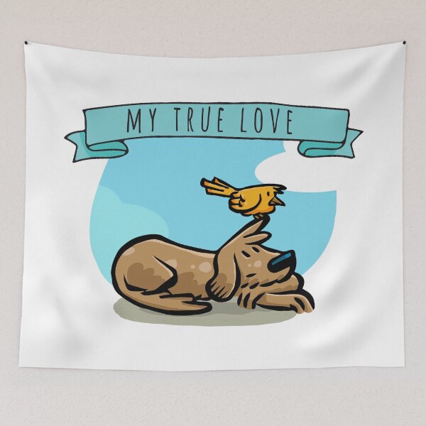 Item preview, My True Love, Puppy Waiting and Bird. Pets. P17 designed and sold by ParissiFriends.