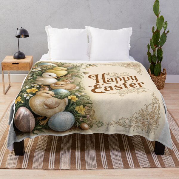 Item preview, Happy Easter vintage style design designed and sold by Vintage Designs +.