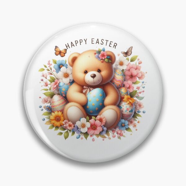 Artikelvorschau, Frohe Ostern, süßer Teddybär mit Ostereiern und Frühlingsblumen. entworfen und verkauft von nicnacc.