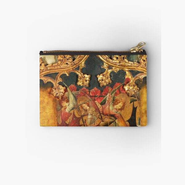 Item preview, Altarpiece of Saint Michael medieval art painting (left side panels) designed and sold by Vintage Designs +.