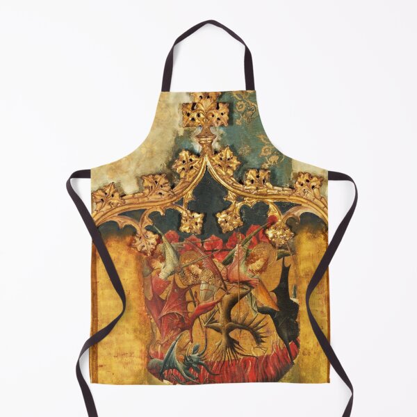 Item preview, Altarpiece of Saint Michael medieval art painting (left side panels) designed and sold by Vintage Designs +.