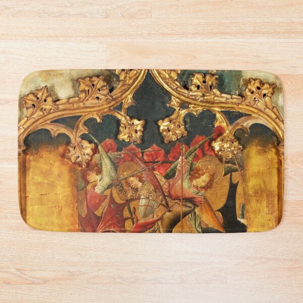 Item preview, Altarpiece of Saint Michael medieval art painting (left side panels) designed and sold by Vintage Designs +.