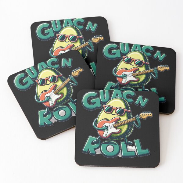 Item preview, Guac N Roll Avocado Playing Guitar -  Rock N Roll - Rocker - Cute Avocado designed and sold by Luvjesus2.