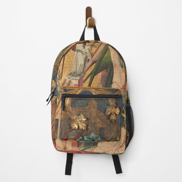 Item preview, Altarpiece of Saint Michael Medieval art painting with demons and angels (left side panels) 2 designed and sold by Vintage Designs +.