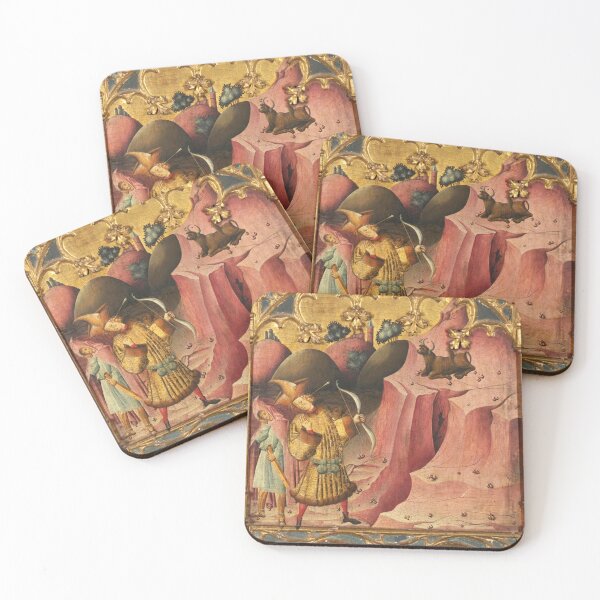 Item preview, Altarpiece of Saint Michael Medieval art painting  (left side panels) 3 designed and sold by Vintage Designs +.