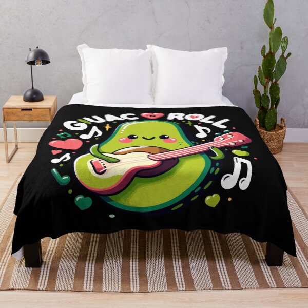 Item preview, Guac N Roll Avocado - Cute Avocado -  Rock N Roll - Rocker - Kawaii fruit designed and sold by Luvjesus2.