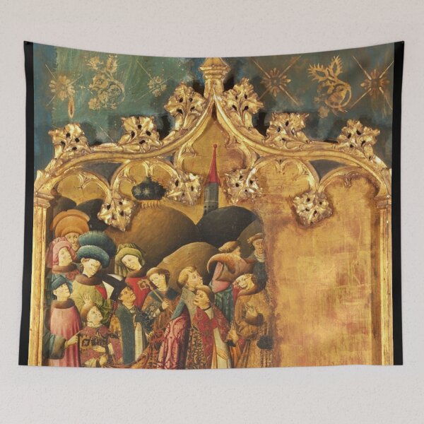 Item preview, Altarpiece of Saint Michael Medieval Art Painting christian (right side panels) designed and sold by Vintage Designs +.