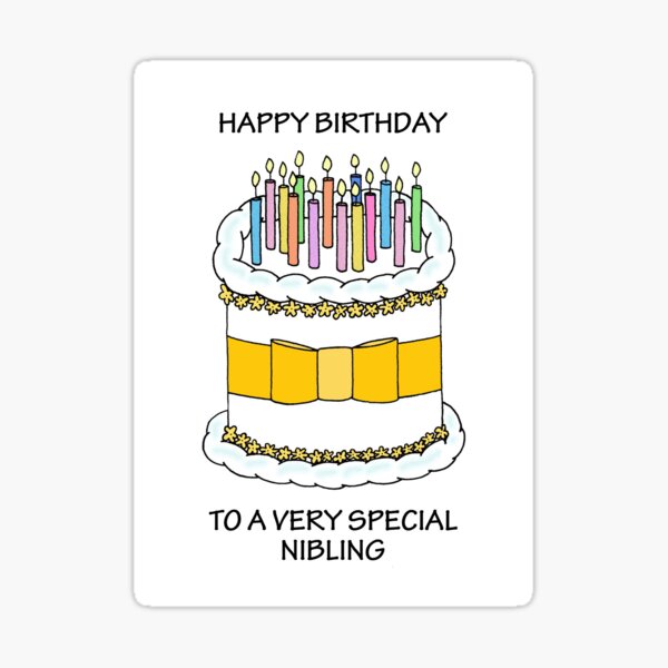 Vista previa del artículo con la obra «Feliz cumpleaños a Nibling», diseñado y vendido por KateTaylor.