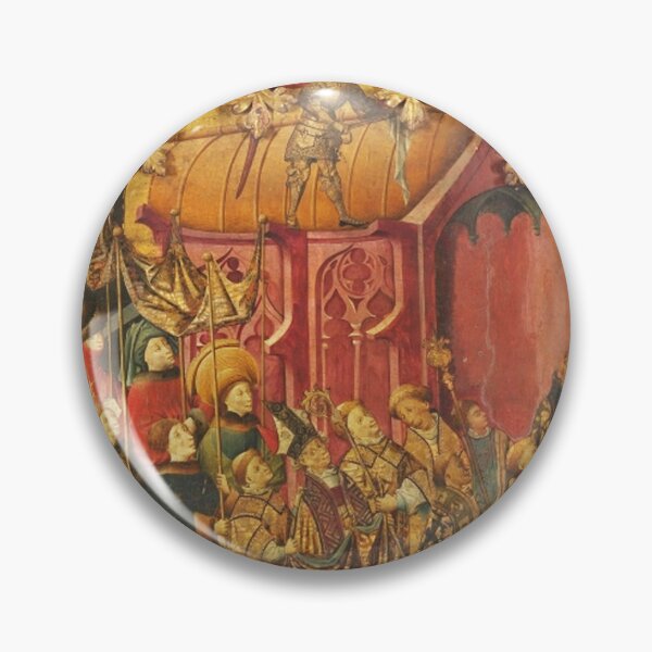 Item preview, Altarpiece of Saint Michael Medieval Christian artwork painting (right side panels) 2 designed and sold by Vintage Designs +.