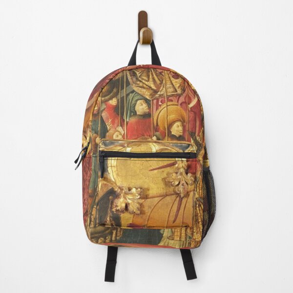 Item preview, Altarpiece of Saint Michael Medieval Christian artwork painting (right side panels) 2 designed and sold by Vintage Designs +.