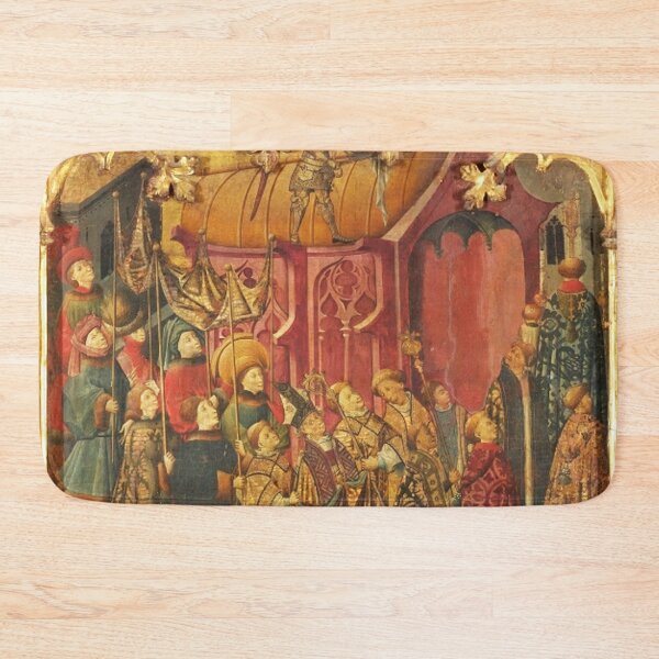 Item preview, Altarpiece of Saint Michael Medieval Christian artwork painting (right side panels) 2 designed and sold by Vintage Designs +.