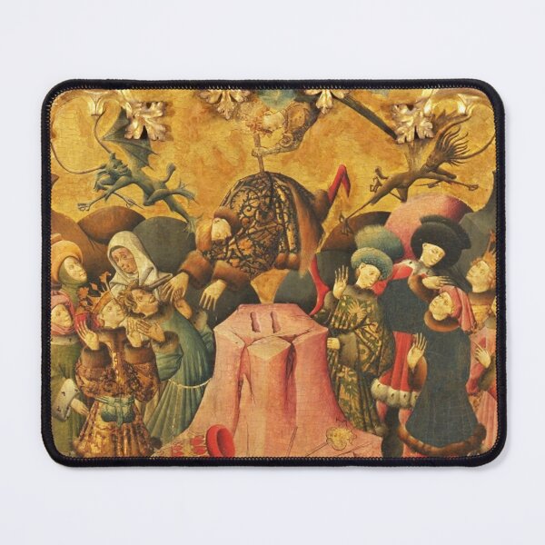 Item preview, Altarpiece of Saint Michael Medieval Christian artwork painting (right side panels) 3 designed and sold by Vintage Designs +.