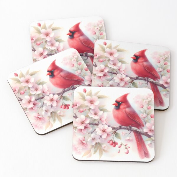 Item preview, Vibrant Cardinal Bird with Cherry Blossoms designed and sold by PandaTShirtShop.